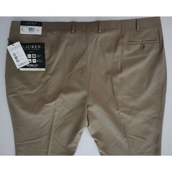 Lauren Ralph Lauren Men's Sz 48x30 Tan UltraFlex Wool Blend Dress Pants - Picture 5 of 9